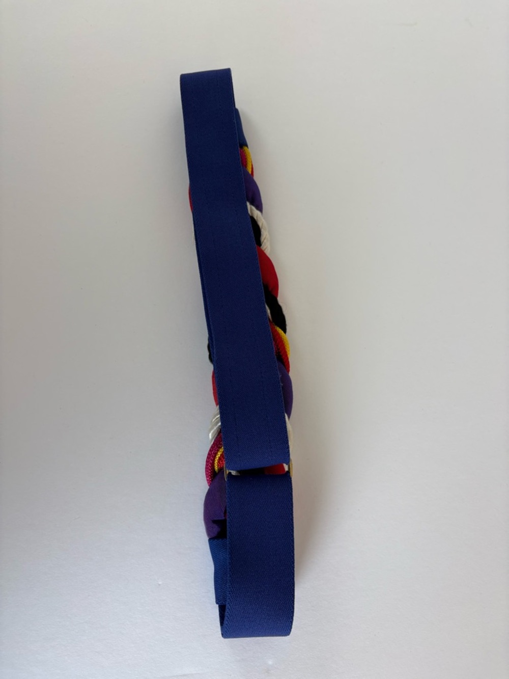 Vintage Women’s Blue Braided Belt with Multicolor Accents - Picture 5 of 6
